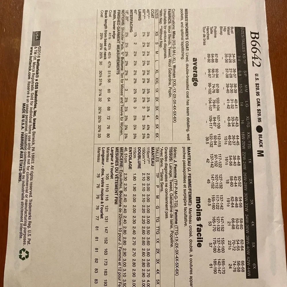 Butterick sewing pattern - Picture 2 of 2